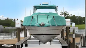 Boat lift height clearance showing tide range and safety margin calculation